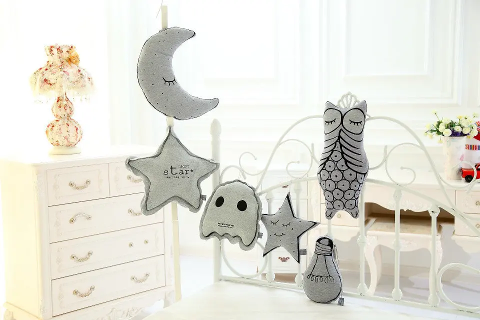 

1pc Creative Luminious Plush Star, Moon, Owl Plush Pillow Baby Comforting Pillow Cute Toy for Children Home Decoration