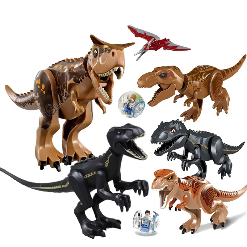

NEW Jurassic Dinosaur world Figures Carnotaurus Indoraptor Tyrannosaurs Rex Building Blocks Compatible with leGOING Dinosaur Toy