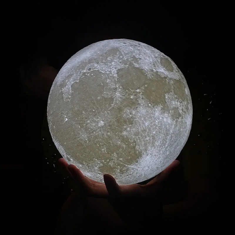 9/10/12/15/18/20 سنتيمتر قابلة للشحن 3D طباعة مصباح قمري 2 لون تغيير التبديل غرفة نوم خزانة ليلة ضوء LB88