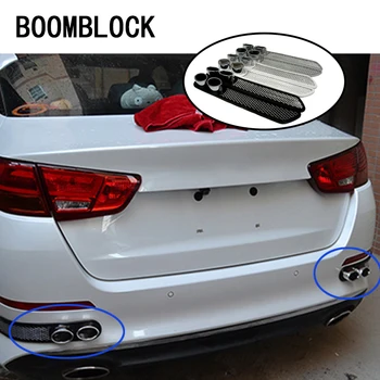 

BOOMBLOCK 2pcs/set Car 3D Cool Carbon Exhaust Pipe Sticker For Inifiniti Kia Rio 3 K2 Sportage Ceed Ford Fiesta Mondeo Suzuki
