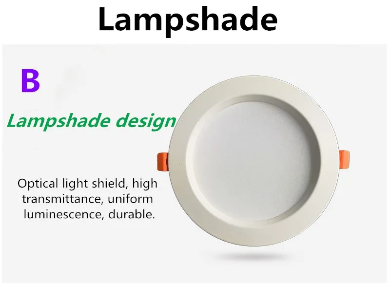 LED Downlight 3w 5W 7w 9w 12w 18w 220V LED Recessed Ceiling Spot Light  Panel Down Light Round LED Lighting Cool/ Warm White