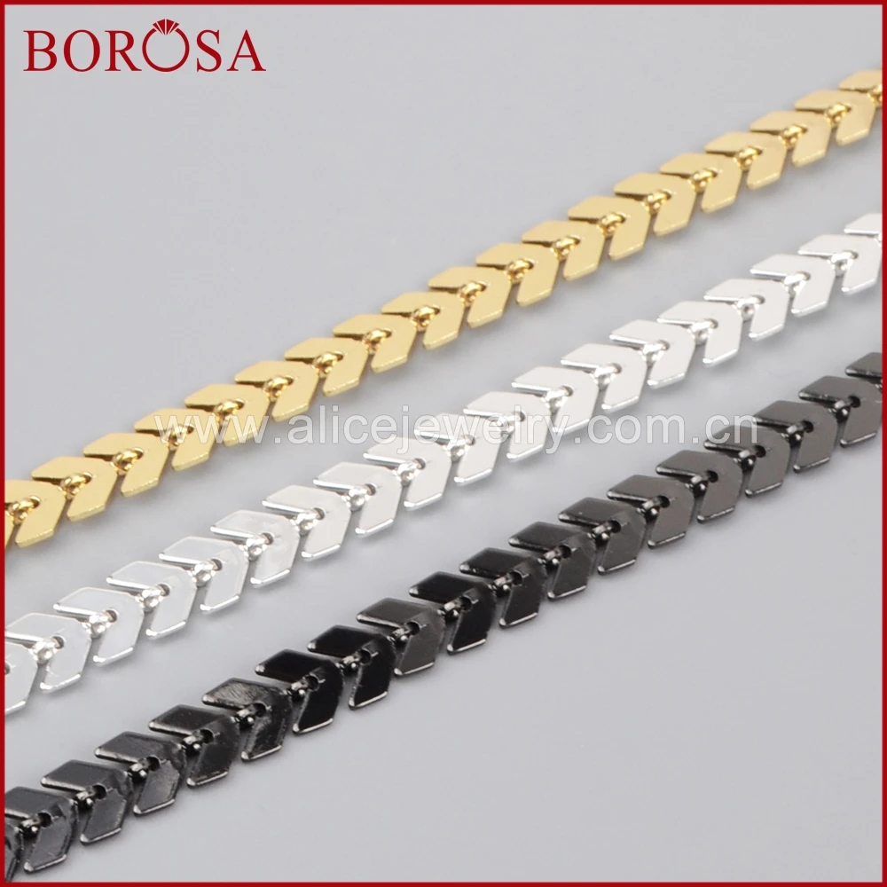 

BOROSA Copper Metal Fishtail Chain for Necklace Bracelet,Chain Jewelry Makings Findings Materials Accessories Wholesale PJ071