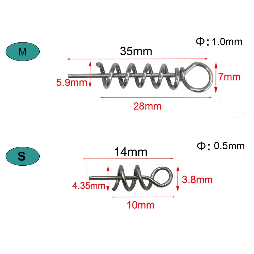 20 штук рыболовный крючок центрирующий пружинный Поворотный фиксатор для мягкой приманки рыболовные инструменты Размер 1,4 см 3,5 см 4,5 см 5,0 см