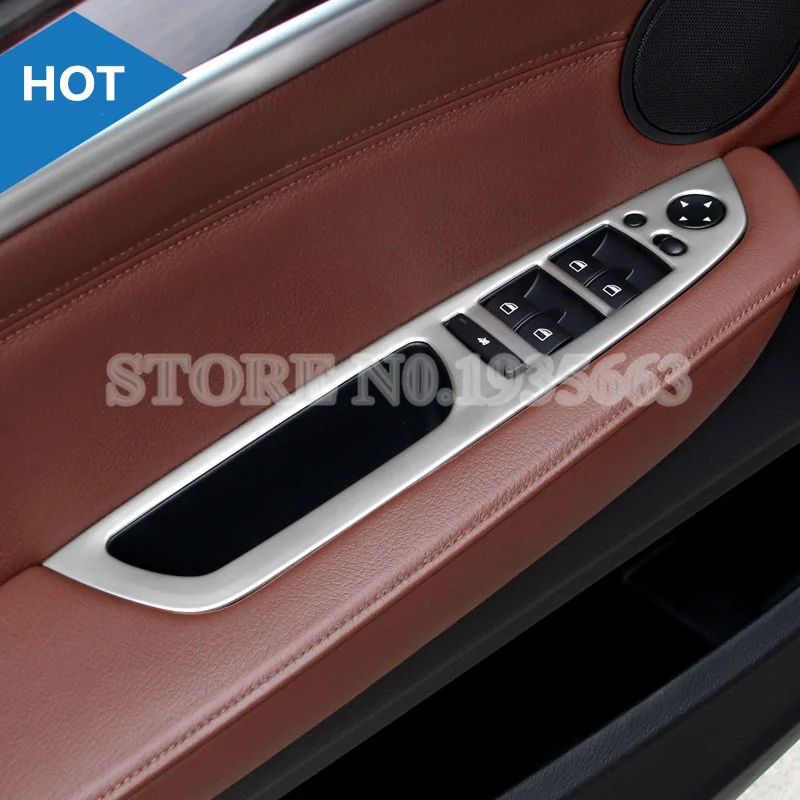 

For BMW X5 E70 Inner Door Armrest Window Switch Button Cover Trim 2008-2013 4pcs