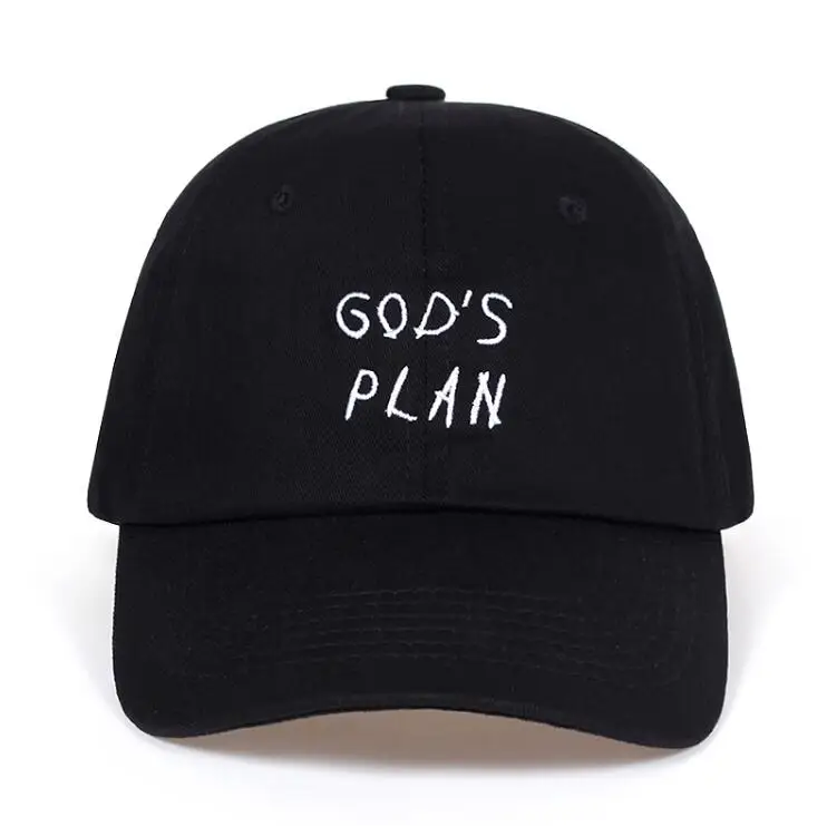 Хлопок GOD'S PLAN Dad Hat Aubrey Drake хит одиночных Snapbacks унисекс бейсболки концертная шляпа хип-хоп рэпер для женщин и мужчин - Цвет: Черный