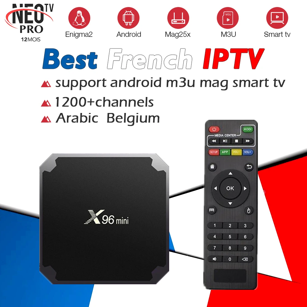 

Android TV Box with 1000+ Channels European Europe Arabic French IPTV Code Belgium Live TV Smart TV box for France Belgian Arab
