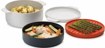 

4Pcs Stackable Microwave Cooking Set Multifunctional Cooking Pot