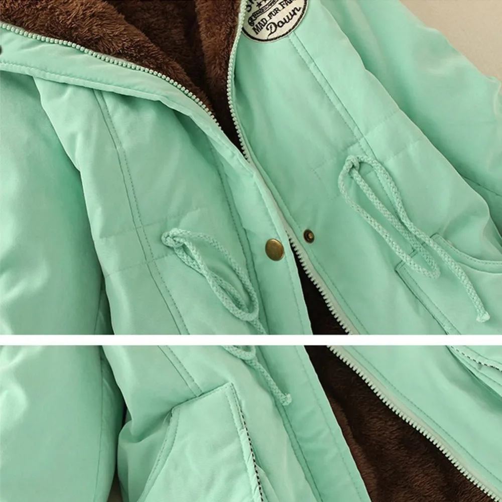 Aonibeier Parkas Women Coats Fashion Autumn Warm Winter Jackets Women Fur Collar Long Parka Plus Size Hoodies Cotton Outwear