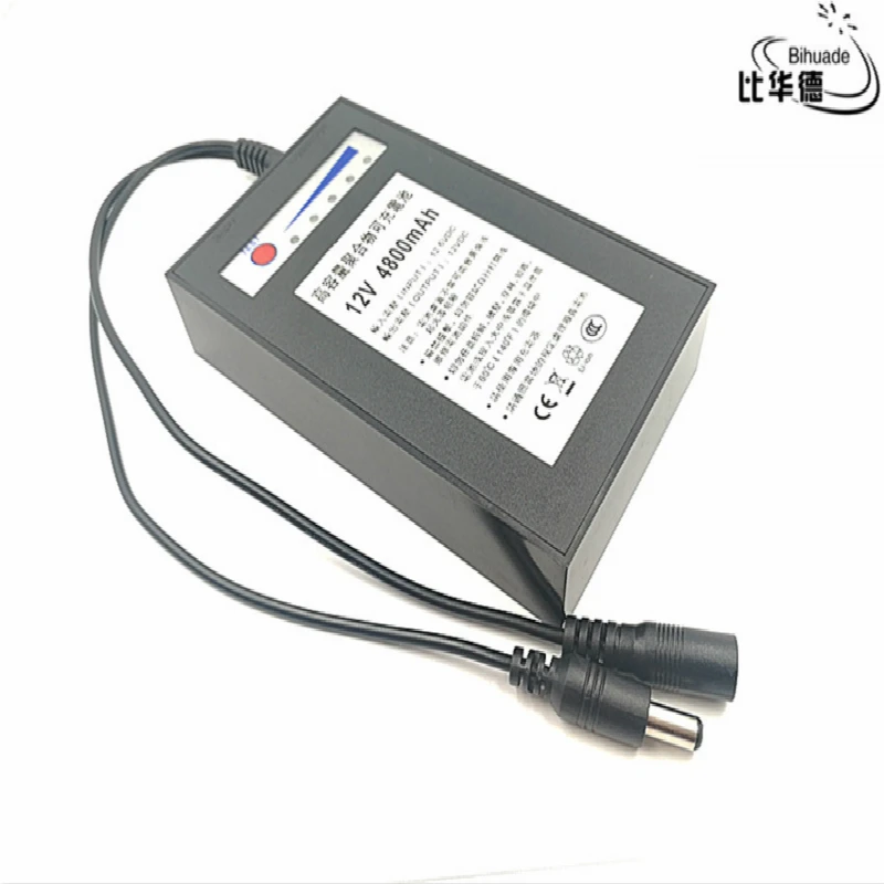 

12V 4800mah lithium battery Rechargeable DC battery polymer batteria For monitor motor LED light outdoor spare Battery