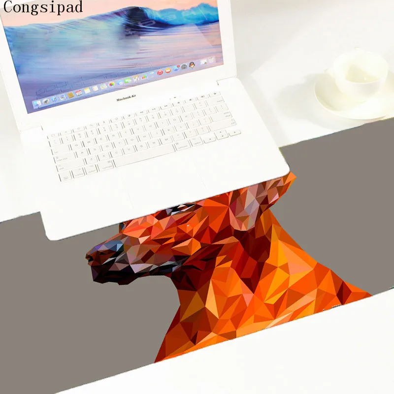 Congsipad Hight Quality Anti Slip Abstract Dog Facets Art Popular Table Mouse Mats Pads Big Size for Game Player Gaming Mice Mat