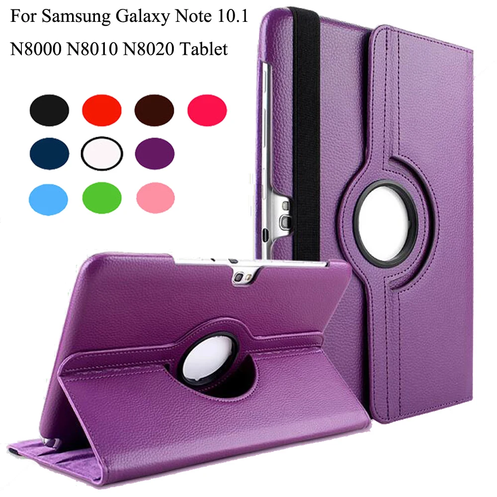 

For Samsung Galaxy Note 10.1 2012 GT-N8000 N8000 N8010 N8020 Tablet Case 360 Rotating Bracket Flip Stand Leather Cover