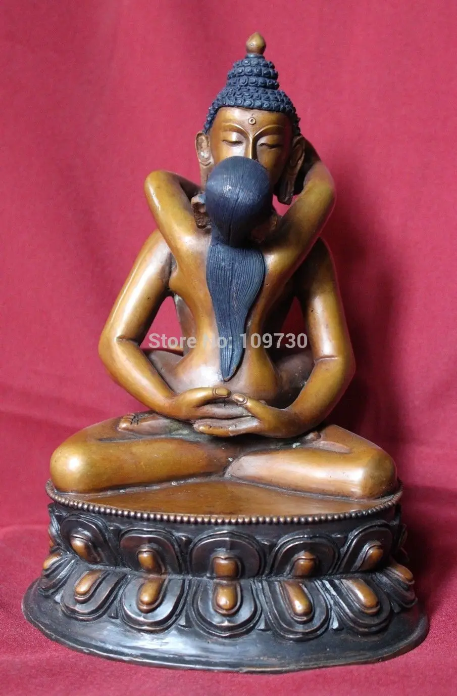 

bir 003252 Bronze Buddha - Oxidized Samantabhadra Statute Handmade in Nepal
