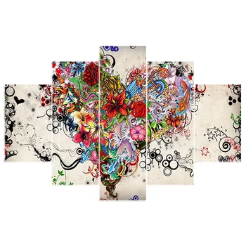 

5 pcs/sets DIY Diamond Painting Flower & heart handmade Cross Stitch Kits Diamond Embroidery New Patterns Rhinestone craft DK005