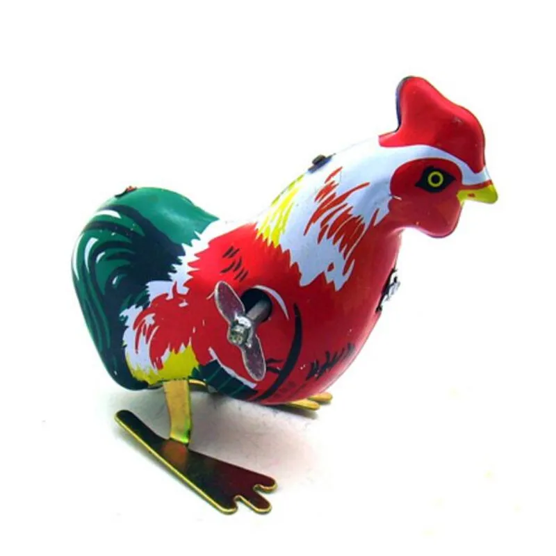 NEW Vintage Metal Wind up Jumping for Cock Model Clockwork Tin Toys Collectible Classic