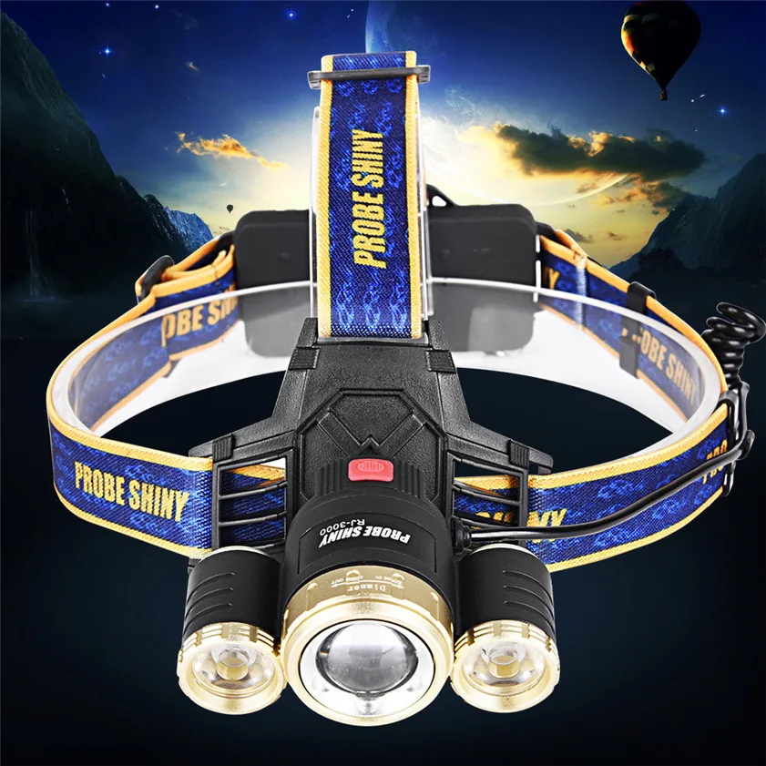 High Quality Zoom 15000LM 3X XM L T6 LED Rechargeable 18650 Headlamp Headlight Light Torch