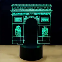 3D Триумфальная арка моделирование настольная лампа Домашний Декор видения led Освещение приспособление USB 7 цветов изменить ребенка Спальня