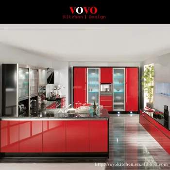 

Kitchen cabinet red lacquer