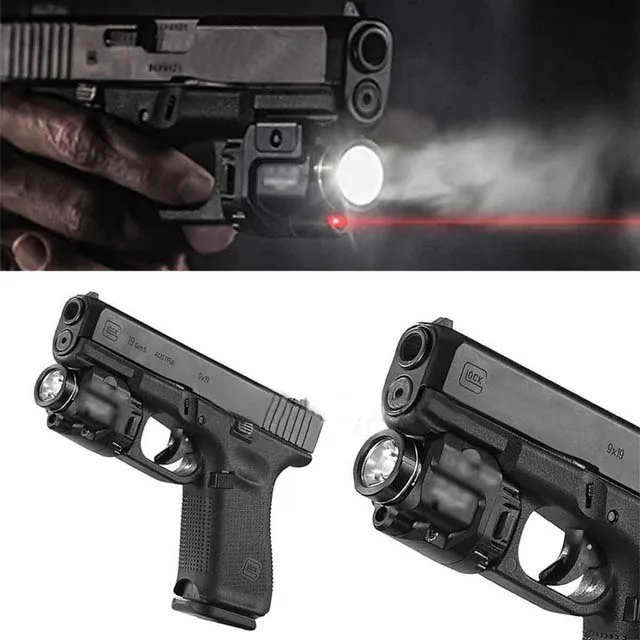 

Tactical TLR Compact Weapon Light With Red Laser Sight For Pistol Hunting Glock 1 8 Laser Flashlight Fit Hk USP SIG CZ Lanterna