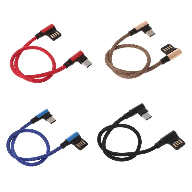 

3A 90 Degree Type C Charging Data Cable For Samsung Galaxy Huawei Xiaomi Fast Charger Wire Cord
