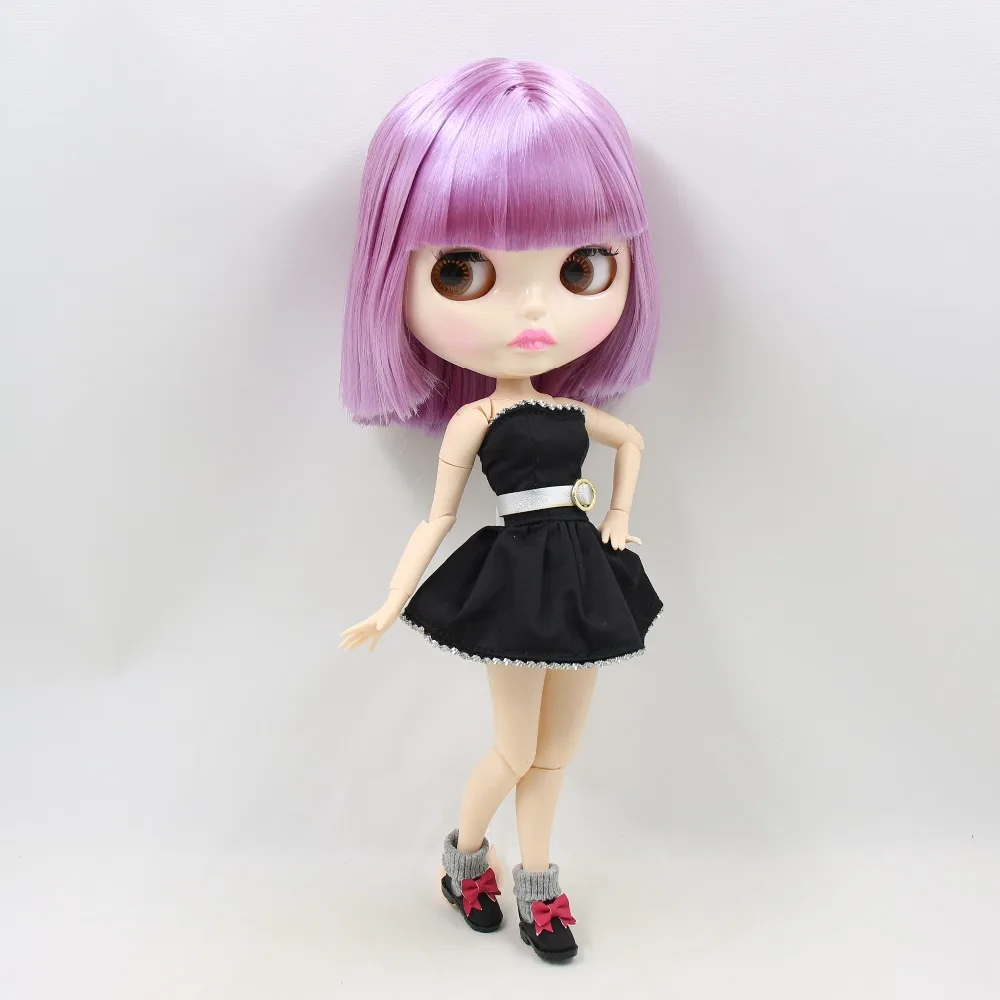 Кукла ICY DBS Blyth BL2137 фиолетовые волосы блестящее лицо новая Лицевая панель губы