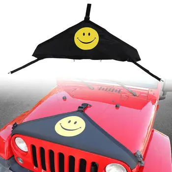 

Front Hood Cover Bra Protector Cover Protector Smile Face For Jeep Wrangler JK 2007-2017