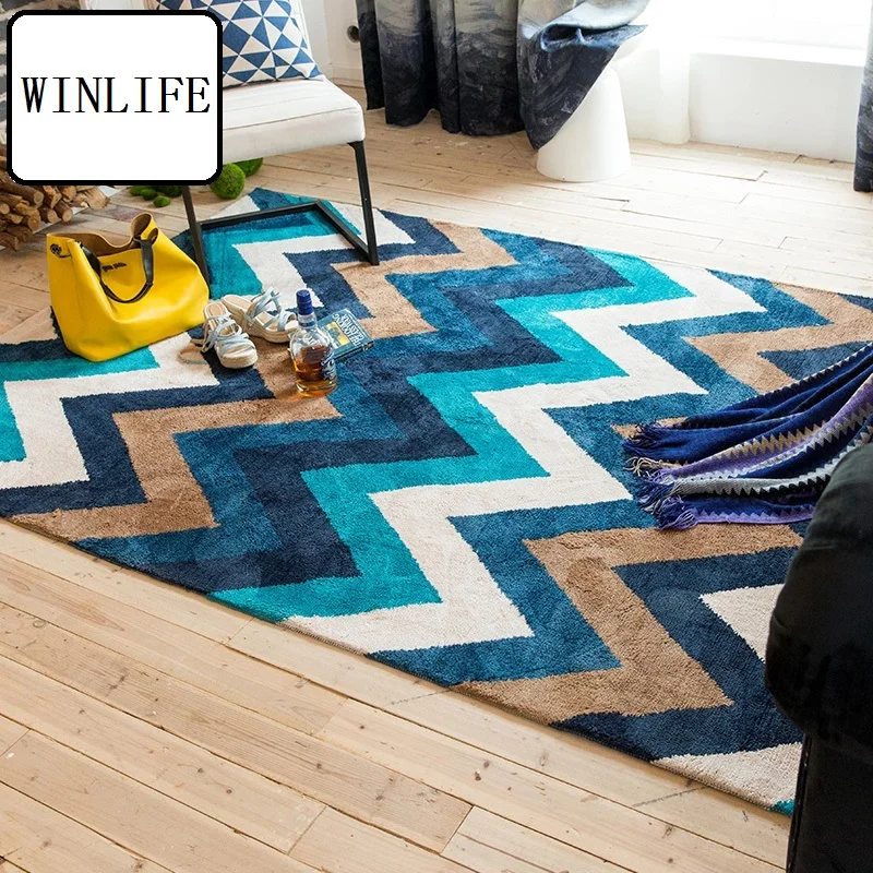 

WINLIFE Modern Geometric Carpets Large Area Rugs For Living Room/Hall Elegance Tea Table Mats Anti-Skid Rugs For Bedroom