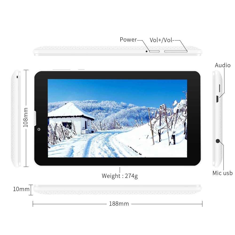 Hot Sale E706 Tablet PC 7 inch Dual Camera Quad Core  WiFi/Bluetooth Android 5.1 MTK8321 Quad Core IPS 1024*600