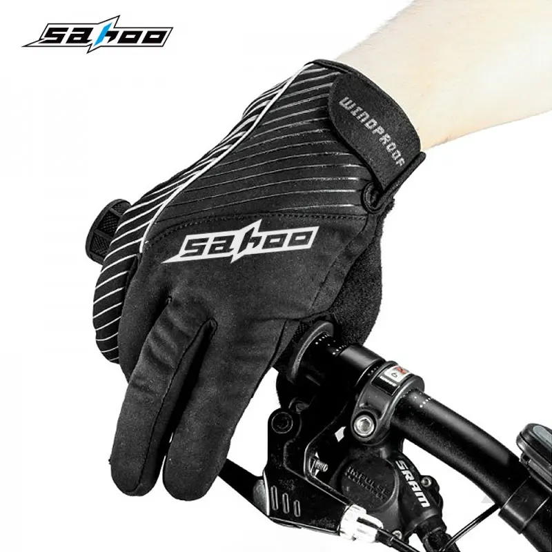 Новинка, Зимние перчатки для велоспорта, на весь палец, с сенсорным экраном, ветрозащитные, с защитой от ладони, гелевые, дышащие, для велосипеда, унисекс, длинные, теплые, Sahoo 42903