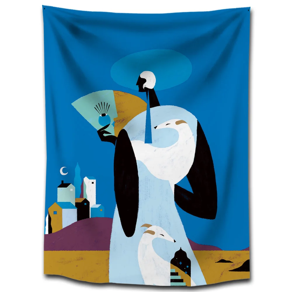 

Abstract Tapestry Character Tapestry Modern Simple Dormitory Home Hotel Decorative Blanket Rectangular Wall Blanket