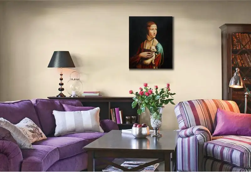 有名なアートワーク ダ ヴィンチの油絵再現アーミン肖像アートキャンバスに手作りトップ品質 Painting Reproduction Oil Painting Reproductionfamous Artwork Aliexpress