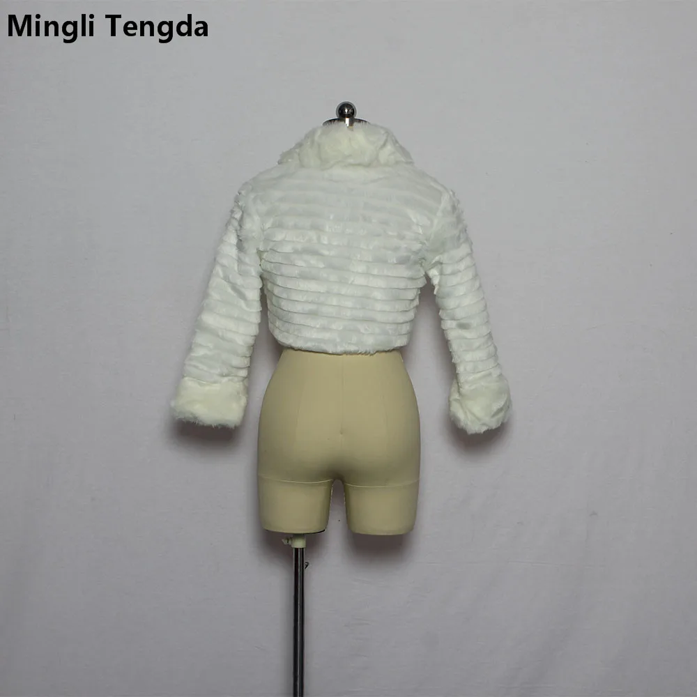 Женское свадебное пальто Mingli Tengda теплое болеро из искусственного меха с длинными