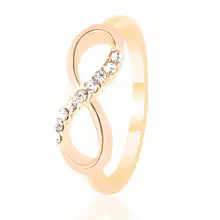 FAMSHIN moda para 8 Aleación de palabras con anillo totalmente combinable anillo simple joyería de lujo temperamento femenino