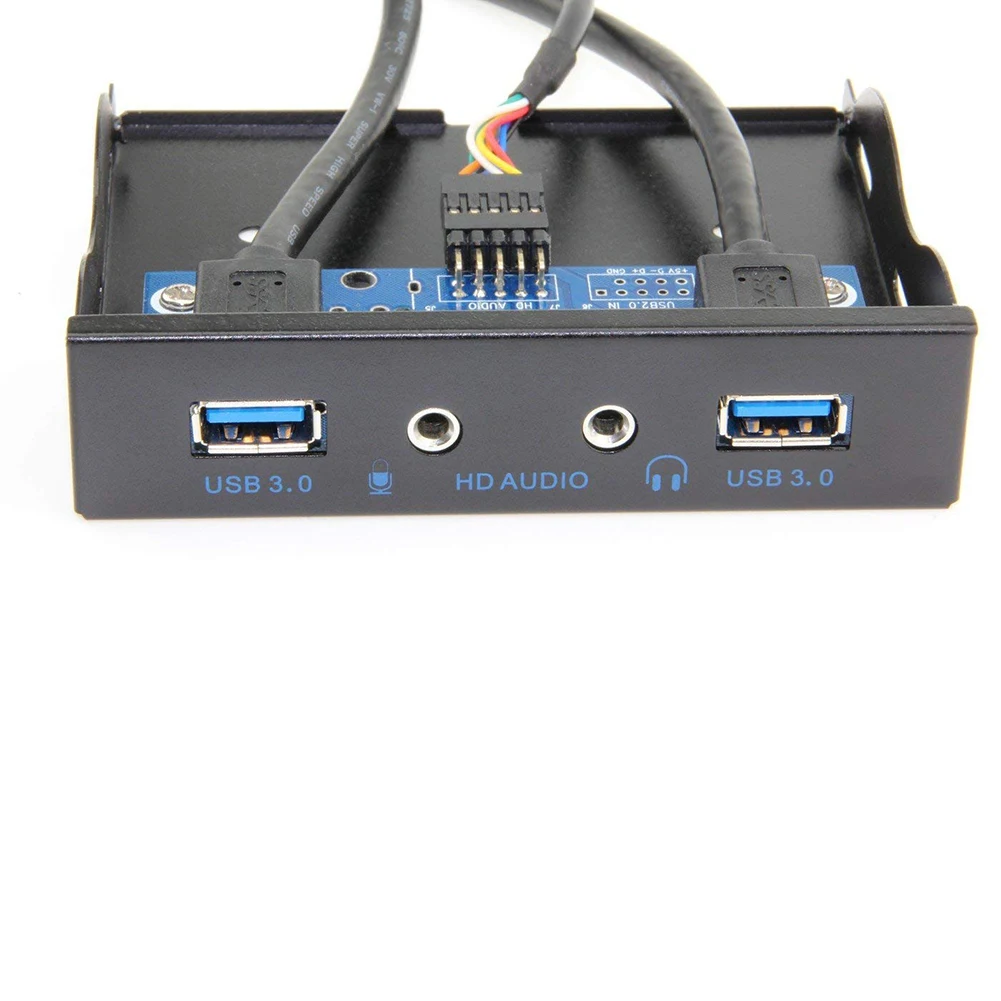 حار 3.5 بوصة USB3.0 19PIN Hub HD إخراج الصوت Mic المدخلات قرص مرن الجبهة لوحة
