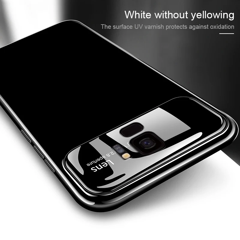 RZP Роскошный Жесткий чехол для телефона Samsung Galaxy S9 Plus из закаленного стекла + PC