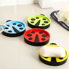 Двухслойный мультяшный в виде божьей коровки портативный аксессуары для ванной комнаты мыльница голодер герметичные мыльницы