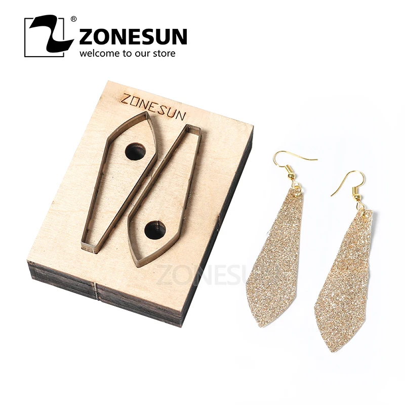 

ZONESUN DIY Cutter Leather Earring Cutting Die Rhombus Decoration Earring Template For Die Punching Machine Clicker Knives Die