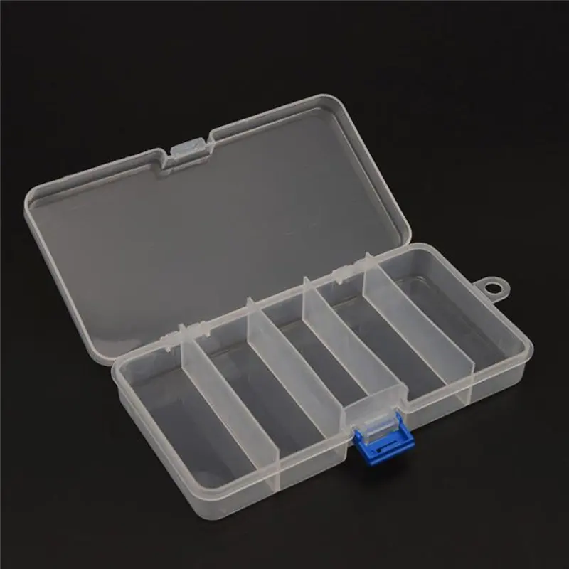 5 Compartments Fishing Tackle Boxes Transparent Plastic Fishing Lure Bait Hook Storage Case Tackle Box With Fishing Accessories6