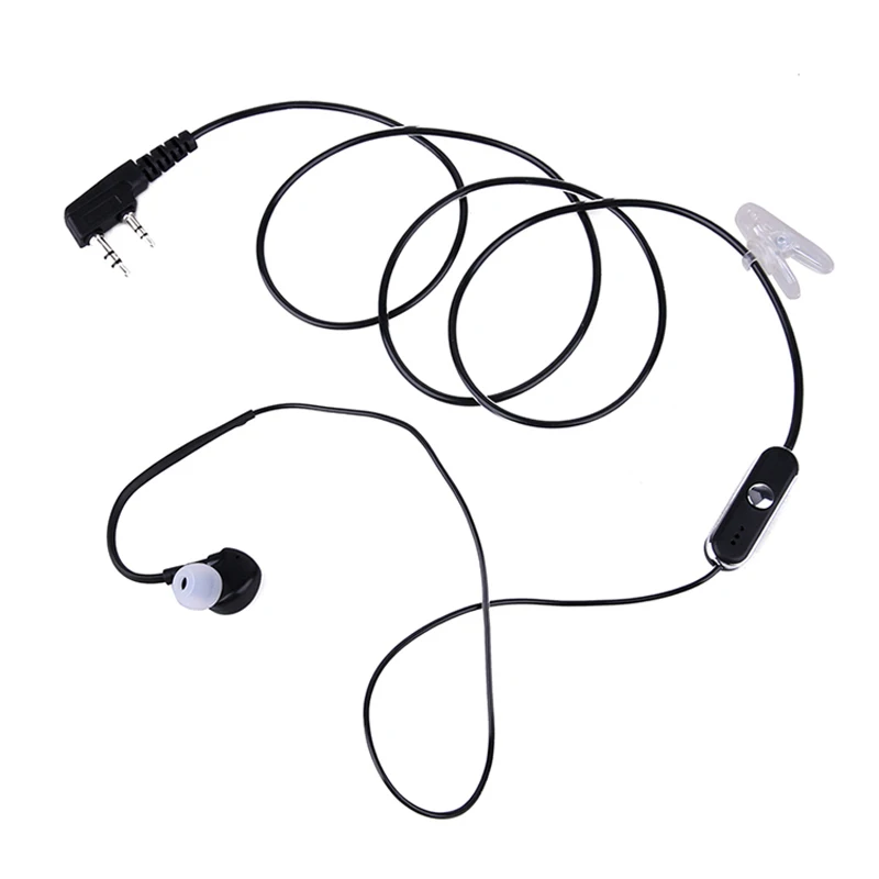 2 Pin Interphone Earphones Headset PTT MIC Headphone Earpiece For BAOFENG KENWOOD Retevis HYT Radio Walkie Talkie (4)