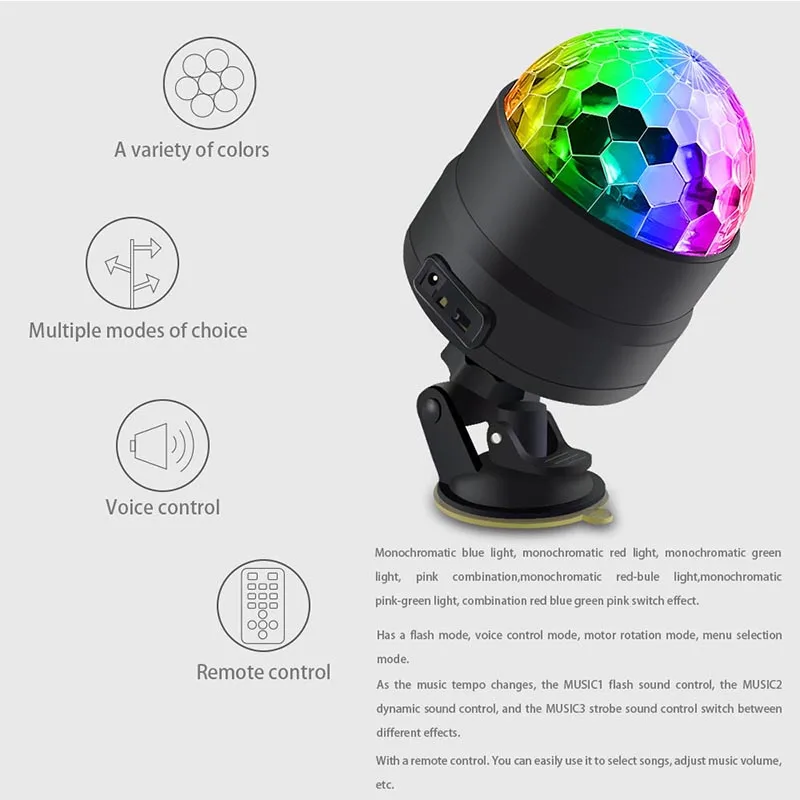 Iluminação para o Carro Casamento ao ar Luz de Discoteca Sololandor Bola Casa Livre Festa dj Estágio Lâmpada Projectorwith Remoto Base Ajustável 5v Usb 2 palco, projetor com base remota ajustável
