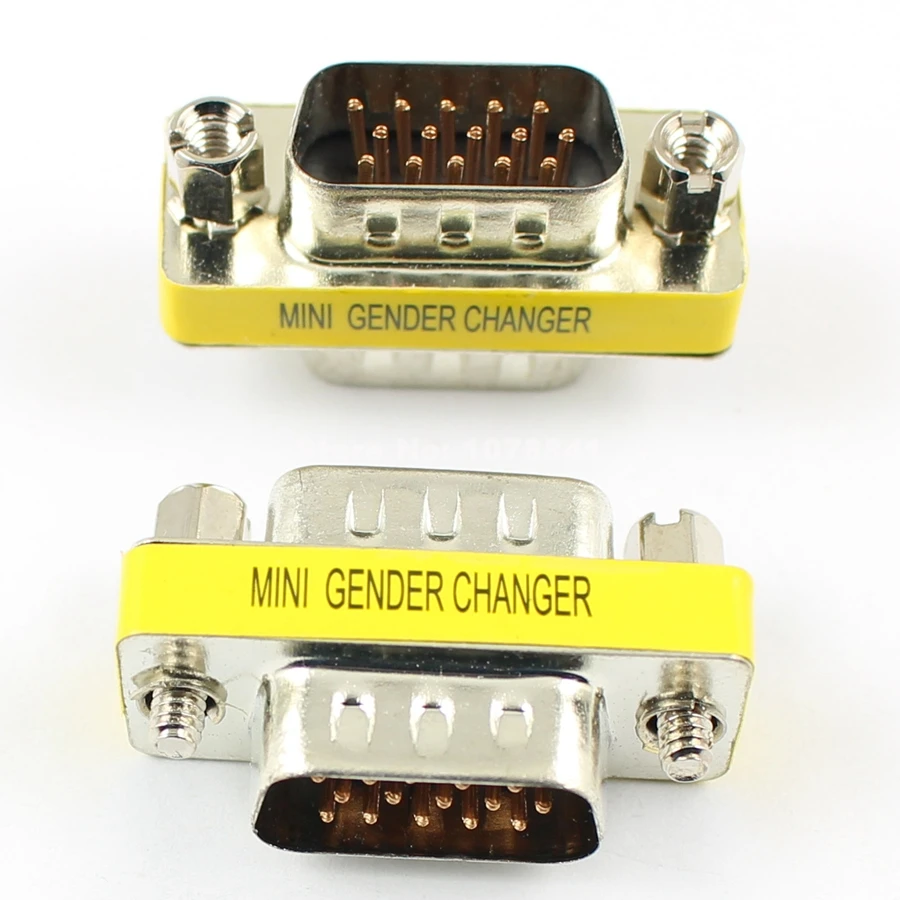 2Pcs Per Lot D sub 15 Pin Male To 15 Pin Male Gender Changer Adapter