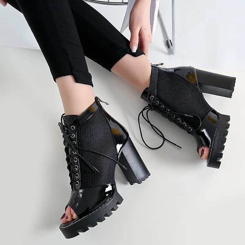 

SARAIRIS New Fashion Genuine Leather High Heels Women Shoes Woman Summer Boots Sandals Peep Toe Platform Shoes Woman