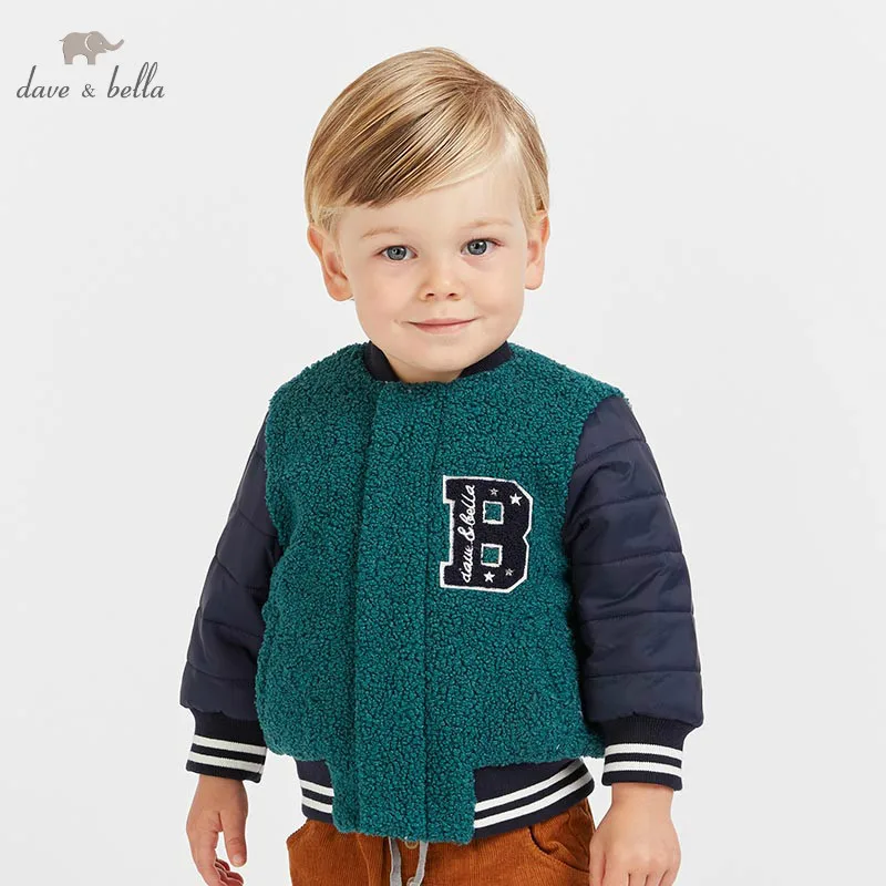 DB8688 dave bella baby boys jacket children outerwear fashion coat green outerwear