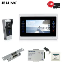JERUAN Home 720P AHD HD Motion Detection Video Door bell Unlock Intercom System kit Record Monitor 110 Degree Camera With Power
