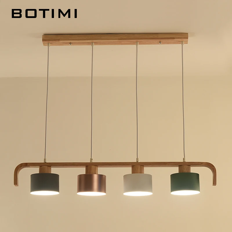 Современный светодиодный подвесной светильник BOTIMI с металлическим абажуром для