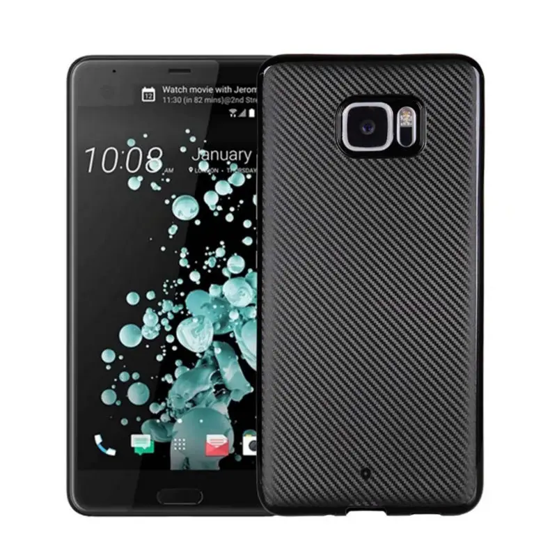Cover For HTC U Ultra Case UUltra Carbon Fibre Brushed TPU Smart Phone Cases Bag |