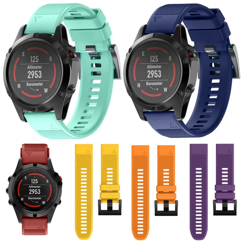 

22mm Replacement Silicagel Quick Install Soft Band Strap For Garmin Fenix 5 GPS Watch Belt Straps Bracelet montre Watchband D7