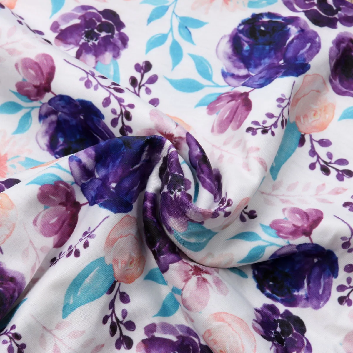 US Newborn Baby Flower Snuggle Swaddling Wrap Blanket Sleeping Bag Swaddle 3Pcs