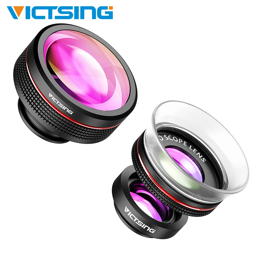 

VicTsing Universal 3-in-1 Phone Camera Lens Kit Clip-On Supreme Fisheye Lens+12X&24X Super Macro Lens for iPhone Huawei Dropship