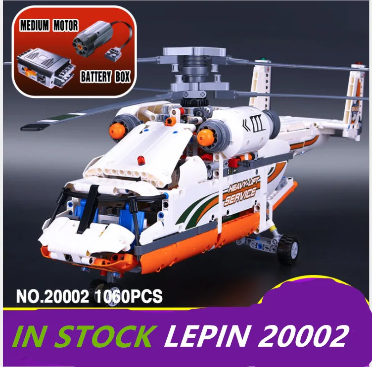 

Lepin technic Helicopter 20002 motor battery Lift Helicopter Building Bricks power function legoing technic Helicopter 42052