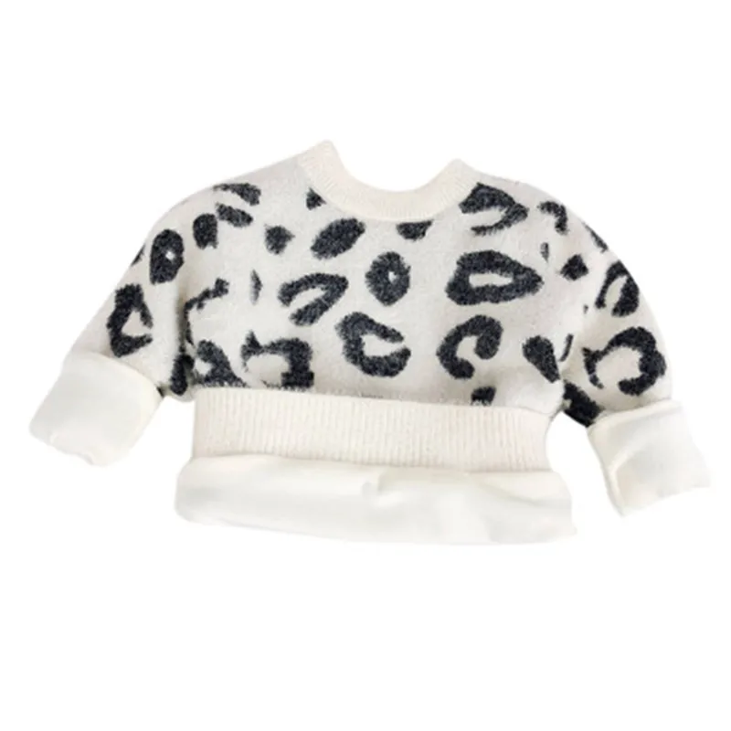 Kids Baby Boys Girls Warm Winter Choker Tops Thick Wool Sweater Jackets Outwear